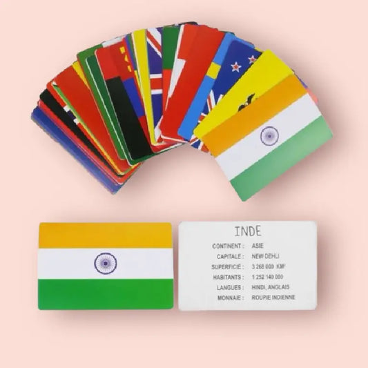 Jeu éducatif - Cartes des drapeaux du monde